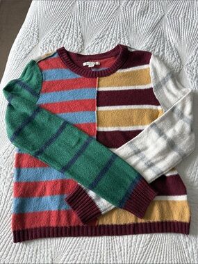 Striped Multicolor Crewneck Sweater - Women